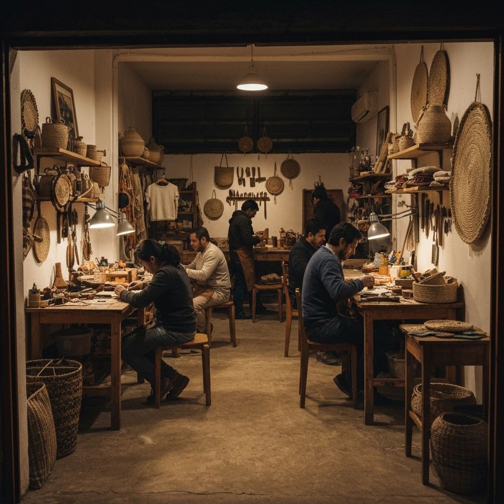 Local artisan leather workshop in Buenos Aires, Argentina